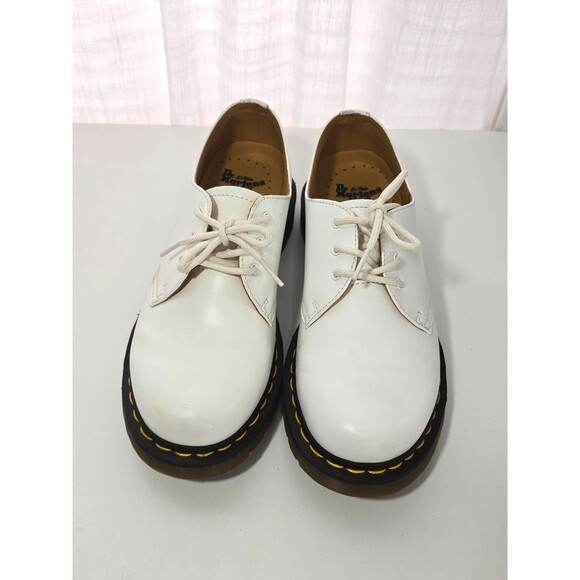 Dr. Martens 1461 Shoes Womens 8 White Leather Lace Up Casual Oxfords Goth Punk - Picture 4 of 9